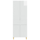 Skab Sæt 2 pcs Hvid højglans 66 x 34,5 x 90 cm Konstrueret træ