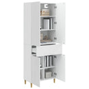 Skab Sæt 2 pcs Hvid højglans 66 x 34,5 x 90 cm Konstrueret træ