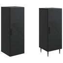 Skab Sæt 2 pcs Sort 33 x 34,5 x 89,5 cm Konstrueret træ