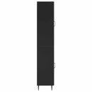 Skab Sæt 2 pcs Sort 33 x 34,5 x 89,5 cm Konstrueret træ