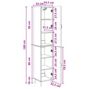 Skab Sæt 2 pcs Sort 33 x 34,5 x 89,5 cm Konstrueret træ