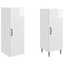 Skab Sæt 2 pcs Hvid højglans 33 x 34,5 x 89,5 cm