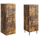 Skab Sæt 2 pcs Røget eg 33 x 34,5 x 89,5 cm Konstrueret træ