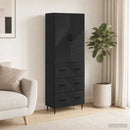 Skab Sæt 2 pcs Sort 66 x 34,5 x 90 cm Konstrueret træ