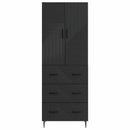 Skab Sæt 2 pcs Sort 66 x 34,5 x 90 cm Konstrueret træ
