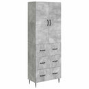 Skab Sæt 2 pcs Betongrå 66 x 34,5 x 90 cm Konstrueret træ