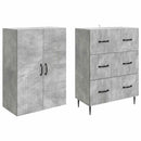 Skab Sæt 2 pcs Betongrå 66 x 34,5 x 90 cm Konstrueret træ