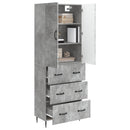 Skab Sæt 2 pcs Betongrå 66 x 34,5 x 90 cm Konstrueret træ