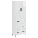 Skab Sæt 2 pcs Hvid højglans 66 x 34,5 x 90 cm Konstrueret træ