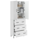 Skab Sæt 2 pcs Hvid højglans 66 x 34,5 x 90 cm Konstrueret træ