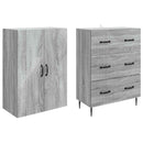 Skab Sæt 2 pcs Grå Sonoma 66 x 34,5 x 90 cm Konstrueret træ