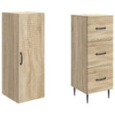 Skab Sæt 2 pcs Sonoma-eg 33 x 34,5 x 90 cm Konstrueret træ