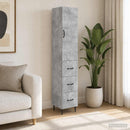 Skab Sæt 2 pcs Betongrå 33 x 34,5 x 90 cm Konstrueret træ