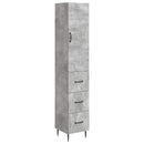 Skab Sæt 2 pcs Betongrå 33 x 34,5 x 90 cm Konstrueret træ