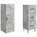 Skab Sæt 2 pcs Betongrå 33 x 34,5 x 90 cm Konstrueret træ