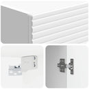 Skab Sæt 2 pcs Hvid højglans 33 x 34,5 x 90 cm Konstrueret træ