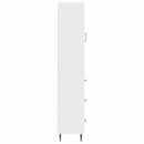 Skab Sæt 2 pcs Hvid højglans 33 x 34,5 x 90 cm Konstrueret træ