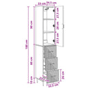 Skab Sæt 2 pcs Røget eg 33 x 34,5 x 90 cm Konstrueret træ