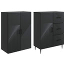Skab Sæt 2 pcs Sort 66 x 34,5 x 89,5 cm Konstrueret træ