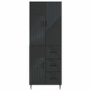 Skab Sæt 2 pcs Sort 66 x 34,5 x 89,5 cm Konstrueret træ