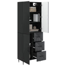 Skab Sæt 2 pcs Sort 66 x 34,5 x 89,5 cm Konstrueret træ
