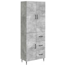 Skab Sæt 2 pcs Betongrå 66 x 34,5 x 89,5 cm Konstrueret træ