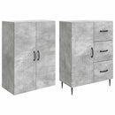 Skab Sæt 2 pcs Betongrå 66 x 34,5 x 89,5 cm Konstrueret træ
