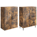Skab Sæt 2 pcs Røget eg 66 x 34,5 x 89,5 cm Konstrueret træ