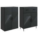 Skab Sæt 2 pcs Sort 66 x 34,5 x 89,5 cm Konstrueret træ