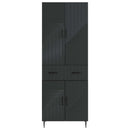 Skab Sæt 2 pcs Sort 66 x 34,5 x 89,5 cm Konstrueret træ