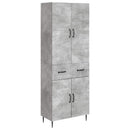 Skab Sæt 2 pcs Betongrå 66 x 34,5 x 89,5 cm Konstrueret træ