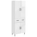 Skab Sæt 2 pcs Hvid højglans 66 x 34,5 x 89,5 cm