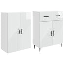 Skab Sæt 2 pcs Hvid højglans 66 x 34,5 x 89,5 cm