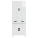 Skab Sæt 2 pcs Hvid højglans 66 x 34,5 x 89,5 cm