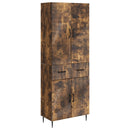 Skab Sæt 2 pcs Røget eg 66 x 34,5 x 89,5 cm Konstrueret træ