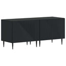 3-delt LED TV Skab Sort Konstrueret træ
