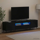 3-delt LED TV Skab Sort Konstrueret træ