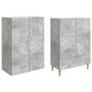 Skab Sæt 2 pcs Betongrå Konstrueret træ