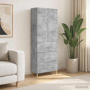 Skab Sæt 2 pcs Betongrå 66 x 34,5 x 90 cm Konstrueret træ