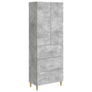 Skab Sæt 2 pcs Betongrå 66 x 34,5 x 90 cm Konstrueret træ