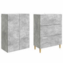 Skab Sæt 2 pcs Betongrå 66 x 34,5 x 90 cm Konstrueret træ