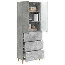 Skab Sæt 2 pcs Betongrå 66 x 34,5 x 90 cm Konstrueret træ