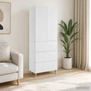 Skab Sæt 2 pcs Hvid højglans 66 x 34,5 x 90 cm Konstrueret træ