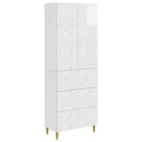 Skab Sæt 2 pcs Hvid højglans 66 x 34,5 x 90 cm Konstrueret træ