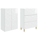 Skab Sæt 2 pcs Hvid højglans 66 x 34,5 x 90 cm Konstrueret træ