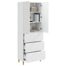Skab Sæt 2 pcs Hvid højglans 66 x 34,5 x 90 cm Konstrueret træ