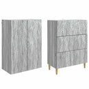 Skab Sæt 2 pcs Grå Sonoma 66 x 34,5 x 90 cm Konstrueret træ