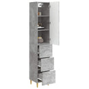 Skab Sæt 2 pcs Betongrå 33 x 34,5 x 90 cm Konstrueret træ