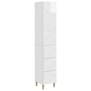 Skab Sæt 2 pcs Hvid højglans 33 x 34,5 x 90 cm Konstrueret træ