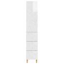 Skab Sæt 2 pcs Hvid højglans 33 x 34,5 x 90 cm Konstrueret træ